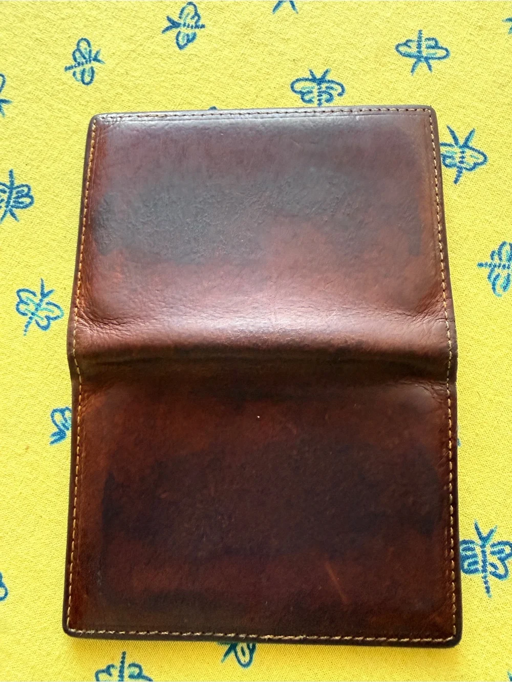 Bosca Brown Leather ID/Card Holder with Clear Window